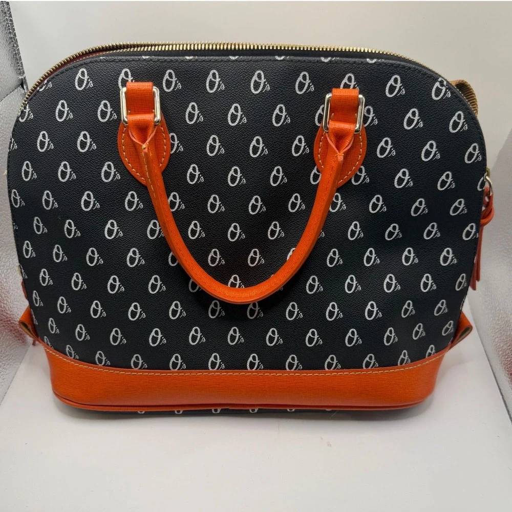 Dooney & Bourke Baltimore Orioles MLB Zip Satchel Black Orange Purse MSRP‎ 258$